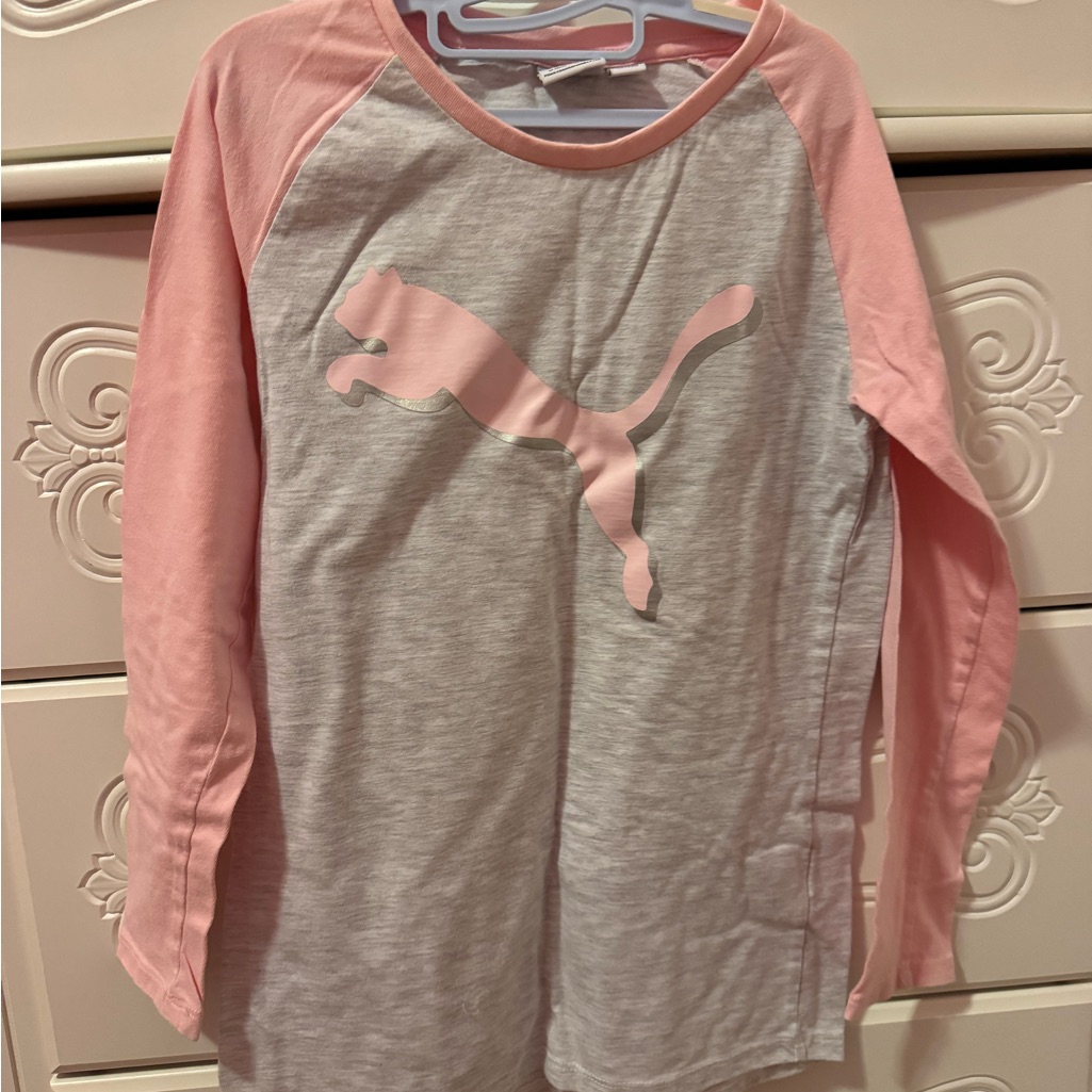 Puma Pink And White Long Sleeve Shirt